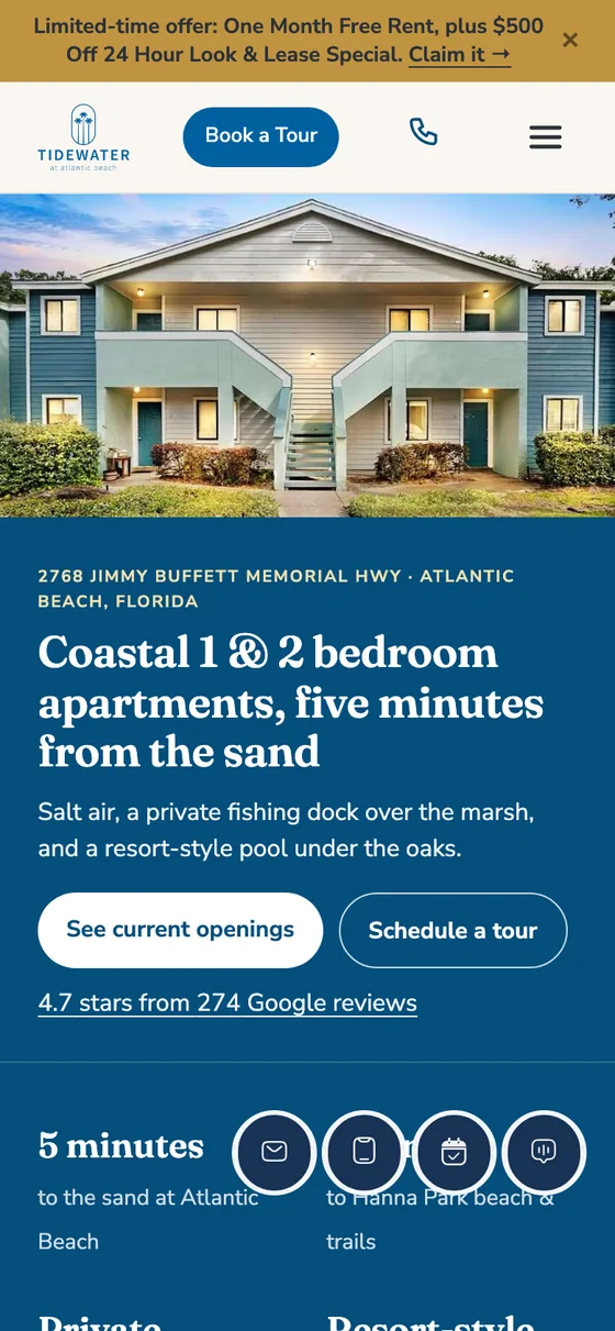 Tidewater at Atlantic Beach on a phone